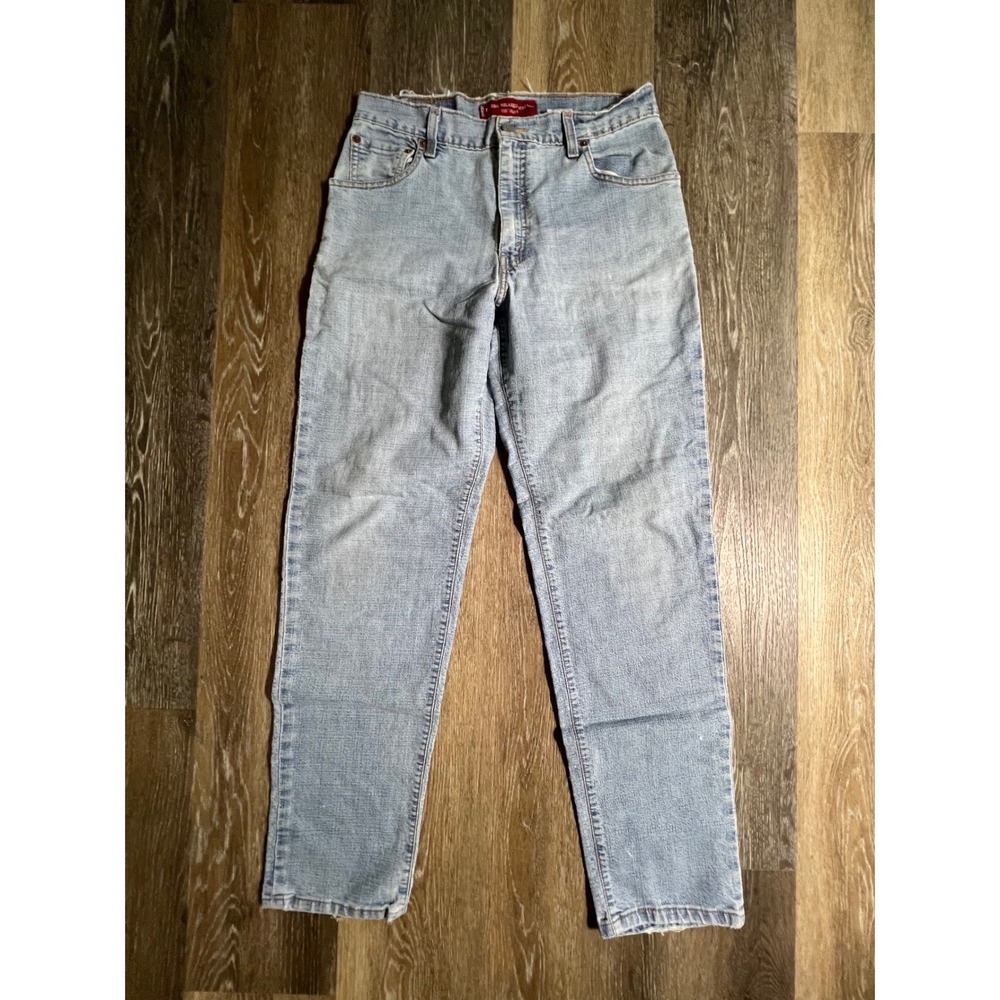 Levis 550 Jeans Womens 10 Light Wash Custom Star‎ Patch Relaxed Tapered USA